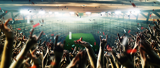 Symbolbild: Fußballstadion mit jubelnden Menschen