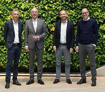 Bildbeschreibung: Søren Nielsen, Jakob Stephan Baschab, Niels Wagner, Dr. Alexander Kind (v. l.)