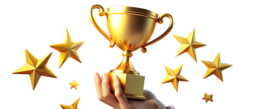 Bildbeschreibung: Ein Pokal wird von einer Hand hochgehoben.