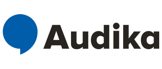 Abgebildet ist das Firmenlogo von Audika